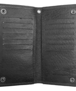 Leather Source Accessory Harley-Davidson® Men's American Bison Bar & Shield Biker Bi-Fold Tall Wallet, Black Or Brown