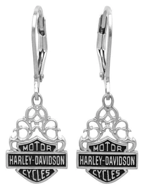 MOD Harley-Davidson® B&S Dangle Earrings Silver Filigree, HDE0258 Jewelry 3 MOD Harley-Davidson® B&S Dangle Earrings Silver Filigree, HDE0258 Jewelry