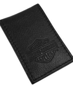 Leather Source Accessory Wallets & Chains Harley-Davidson® Men's Bar & Shield Embossed Leather Magnetic Money Clip, MSB8385-BLACK