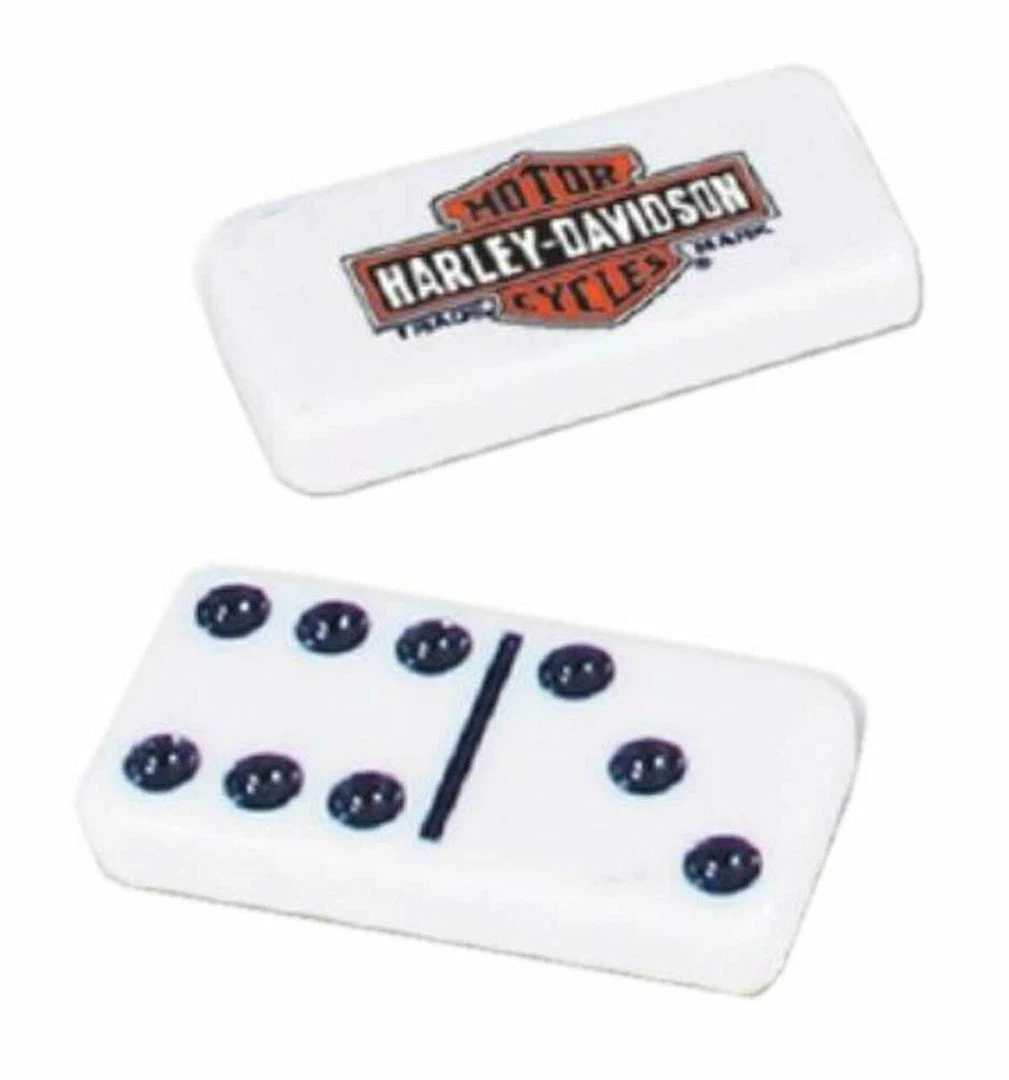 Dart World Harley-Davidson® Oil Can Bar & Shield Domino Set, Durable Polyester Resin 66919 Home 4 Dart World Harley-Davidson® Oil Can Bar & Shield Domino Set, Durable Polyester Resin 66919 Home