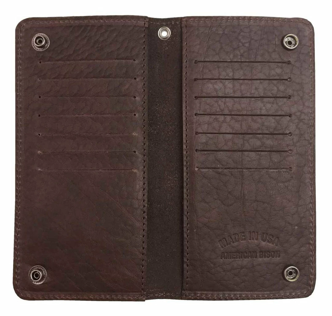 Leather Source Accessory Harley-Davidson® Men's American Bison Bar & Shield Biker Bi-Fold Tall Wallet, Black Or Brown 6 Leather Source Accessory Harley-Davidson® Men's American Bison Bar & Shield Biker Bi-Fold Tall Wallet, Black Or Brown