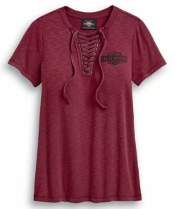 Superstition Harley-Davidson Harley-Davidson® Women's Medium Freedom Laced Neckline Short Sleeve Tee - Red 99045-20VW Short Sleeve Shirts