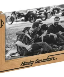 Ace Branded Harley-Davidson® Picture Frame, Chopped L-Shaped Wood, 2-Sided Holds 5 X 7 Photos