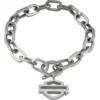 MOD Harley-Davidson® Women's Large Chain Toggle Bar & Shield Bracelet – Steel HSB0243