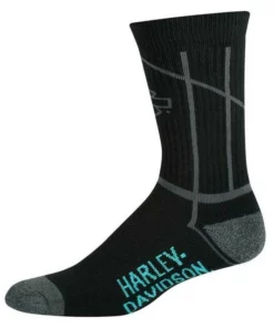 Wolverine Footwear Harley-Davidson® Women's Thin Stripe Wicking Performance Riding Socks, Black