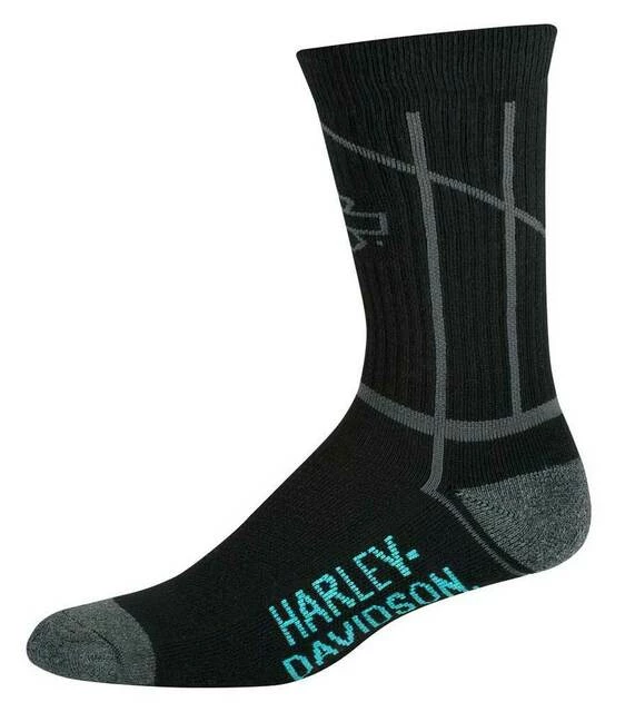 Wolverine Footwear Harley-Davidson® Women's Thin Stripe Wicking Performance Riding Socks, Black 3 Wolverine Footwear Harley-Davidson® Women's Thin Stripe Wicking Performance Riding Socks, Black