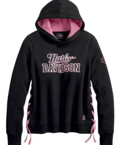 Superstition Harley-Davidson Sales 38 Harley-Davidson® Women's Pink Label Side-Laced Pullover Hoodie - Black, 99066-20VW