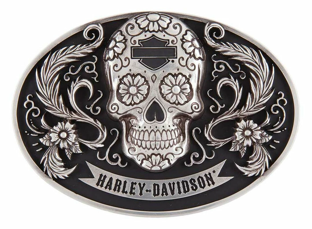 American Accessories Harley-Davidson® Women's Vida Skull Belt Buckle, Polished Silver, HDWBU11503 3 American Accessories Harley-Davidson® Women's Vida Skull Belt Buckle, Polished Silver, HDWBU11503