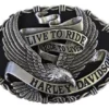 American Accessories Men's Belts & Buckles Harley-Davidson® Men's Breezer Belt Buckle, Polished Silver Finish