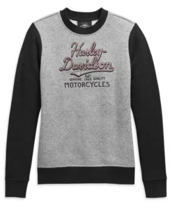 Harley-Davidson® Women's Colorblocked Embroidered Pullover Sweatshirt, 99119-20VW