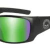 Wiley X Harley-Davidson® Men's Keys Sunglasses, Green Mirror Lenses & Matte Black Frames Sunglasses & Goggles