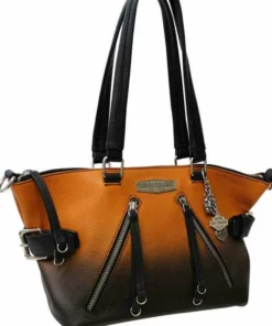 Leather Source Accessory Handbags Harley-Davidson® Ombre Effect Leather Satchel Purse - Orange & Black
