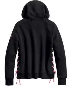Harley-Davidson® Women's Pink Label Side-Laced Pullover Hoodie - Black, 99066-20VW