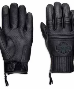 Harley-Davidson® Men's Layton Perforated Full-Finger Leather Gloves, 98381-19VM