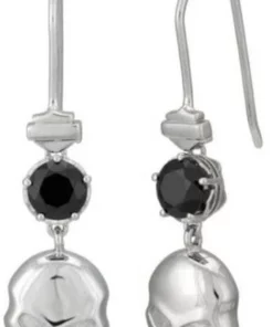 MOD Harley-Davidson®Skull & Stone Earrings, Sterling Silver, HDE0519 Jewelry
