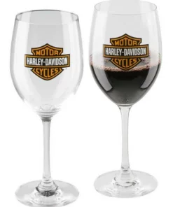 Ace Branded Harley-Davidson® Core Bar & Shield Logo Wine Glass Set - 19 Oz., HDX-98708 Home