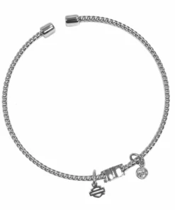 MOD Jewelry Harley-Davidson® Women's B&S Braided Double Bangle, Silver Tone HSB0135-7