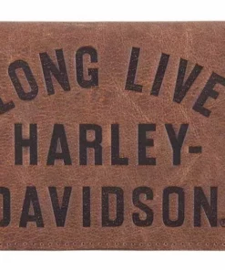 American Accessories Wallets & Chains Harley-Davidson® Men's Long Live Leather Trucker Wallet W/ RFID, HDMWA11555-BRN