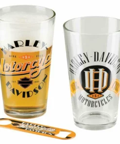 Ace Branded Harley-Davidson® Ride Free Pint Glass Set W/ Opener - Set Of 2 - 16 Oz. HDL-18798