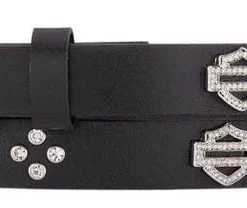 American Accessories Ladies' Belts & Buckles Harley-Davidson® Women's Dazzler Genuine Leather Belt, Black HDWBT11451
