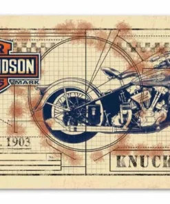 Ande Rooney Harley-Davidson® Knucklehead Print Embossed Tin Sign, 2011991