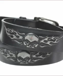 American Accessories Men's Belts & Buckles Harley-Davidson® Men's Embossed Highway To Hell Leather Belt, Black HDMBT10853-BLK