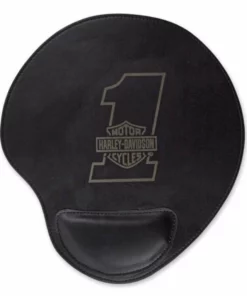 Global Products Harley-Davidson® #1 Bar & Shield Logo Neoprene Mouse Pad W/ Leatherette, MO03530