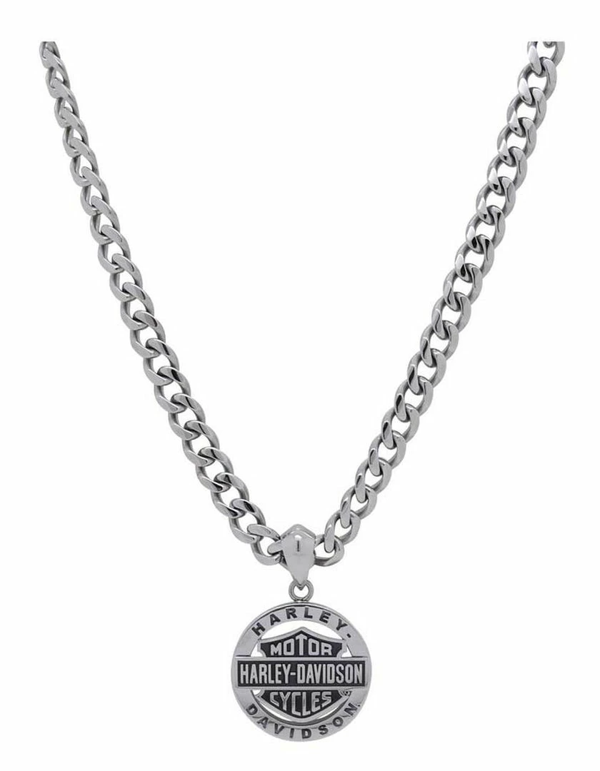 MOD Jewelry & Watches Harley-Davidson® Men's Stainless Steel Bar & Shield Circle Necklace HSN0041-22 3 MOD Jewelry & Watches Harley-Davidson® Men's Stainless Steel Bar & Shield Circle Necklace HSN0041-22