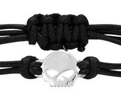 MOD Jewelry Harley-Davidson® Women's Willie G Skull Wax Adjustable Cord Bracelet, HDB0416