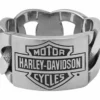 MOD Jewelry & Watches Harley-Davidson® Men's Bar & Shield ID Chain Band Ring, Silver Stainless Steel HSR0072