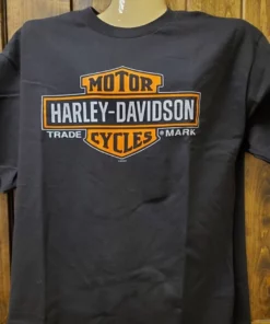 Superstition Harley-Davidson Harley-Davidson® Men's Custom Elongated Orange Bar & Shield Short Sleeve Tee