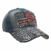 Hair Glove® Women's Bling Studded USA Flag Denim Cap, 52004 Hats