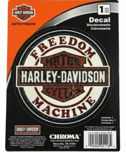 Global Products Decals & Patches Harley-Davidson® Vintage Freedom Machine Decal - Cream & Orange - 6 X 8 In.