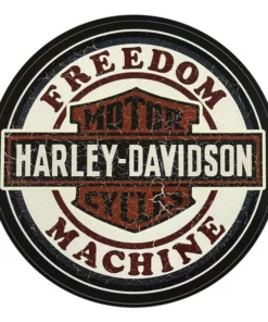 Global Products Decals & Patches Harley-Davidson® Vintage Freedom Machine Decal - Cream & Orange - 6 X 8 In.