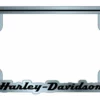 Chroma Harley-Davidson® H-D Script Motorcycle License Plate Frame, Premium Metal- Silver Cg42901