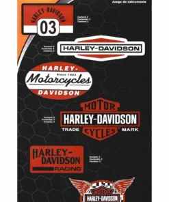 Global Products Harley-Davidson® 10-Piece Vintage Race Inspired Decal Kit - Red - 6 X 12 In.
