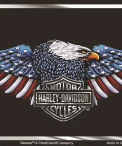 Chroma Harley-Davidson® Patriotic Eagle Stamped Metal Front License Plate, CG55000