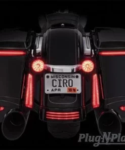 Parts Unlimited Ciro® Bag Blades Smoke/Red LED Lights, 40062