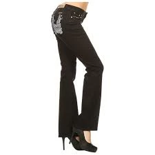 Pants & Chaps Platinum Plush® Women's Motorcycle Wings Bootcut Denim Jeans, Style #5004 6 Pants & Chaps Platinum Plush® Women's Motorcycle Wings Bootcut Denim Jeans, Style #5004