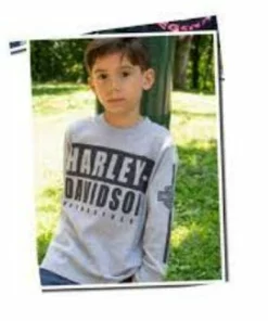 Superstition Harley-Davidson Harley-Davidson® Big Boys' Medium Reboot 3/7 Long Sleeve T-Shirt, Gray/Black