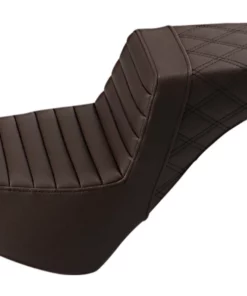 Parts Unlimited Saddlemen® Step Up Seat - Tuck & Roll/Lattice Stitched - Brown, 0802-1378