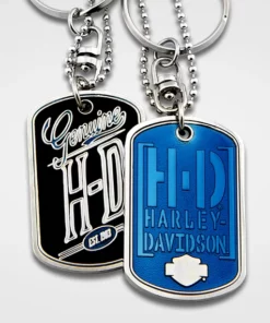 Symbol Arts Harley-Davidson® Genuine Blue Dog Tag Necklace/Keychain, 8005047 Jewelry & Watches