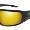 Wiley X Harley-Davidson® Men's 4 Stroke Sunglasses, Orange Mirror Lens/Gloss Black Frames Sunglasses & Goggles