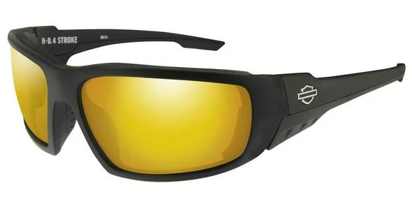 Wiley X Harley-Davidson® Men's 4 Stroke Sunglasses, Orange Mirror Lens/Gloss Black Frames Sunglasses & Goggles