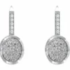 MOD Harley-Davidson® Women's Oval Drusy Bling Drop Earrings - Silver Center HDE0522 Jewelry 1 MOD Harley-Davidson® Women's Oval Drusy Bling Drop Earrings - Silver Center HDE0522 Jewelry