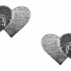 MOD Harley-Davidson® Women's Black & Silver Double Heart Bar & Shield Post Earrings, HDE0545