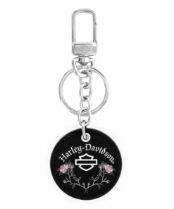 Baron & Baron Harley-Davidson® Bar & Shield W/ Roses UV Print Keychain, HDKY409 Auto & Garage
