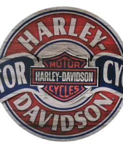 Ande Rooney Harley-Davidson® Wooden Pub Sign, Distressed Motorcycles Banner, 22 X 14 Inches Home