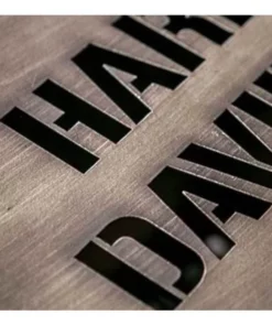 Ace Branded Home Harley-Davidson® Wooden Storage Box W/ Lid - Stainless Steel Laser Cut HDL-18587