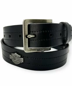 American Accessories Harley-Davidson® Men's Bar & Shield Logo Belt, Black Leather, HDMBT11773
